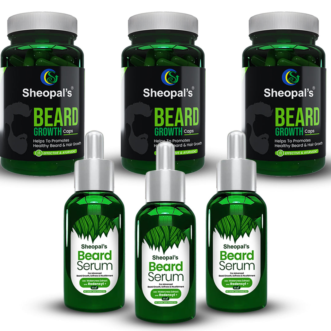 Beard Growth Serum and Capsule for Strong & Healthy Beard Growth