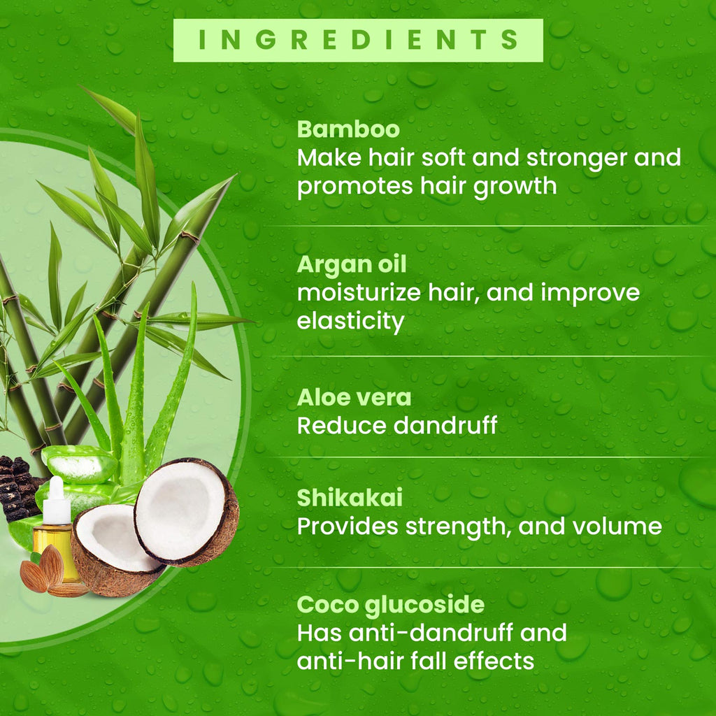 Bamboo Shampoo | Moisturize scalp, Enhance Hair Growth, Help Lower Hair Fall